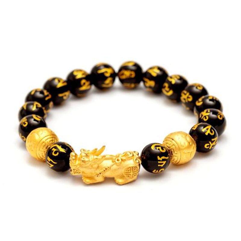 Buddha Stones Blessings of Protection to Attract Wealth PiXiu Bracelet Includes Gift Message Card