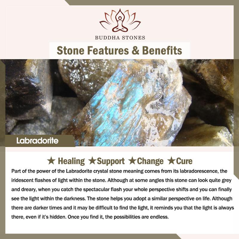 Buddha Stones Hoping for Insight and Joy Cat Labradorite Necklace Includes Gift Message Card