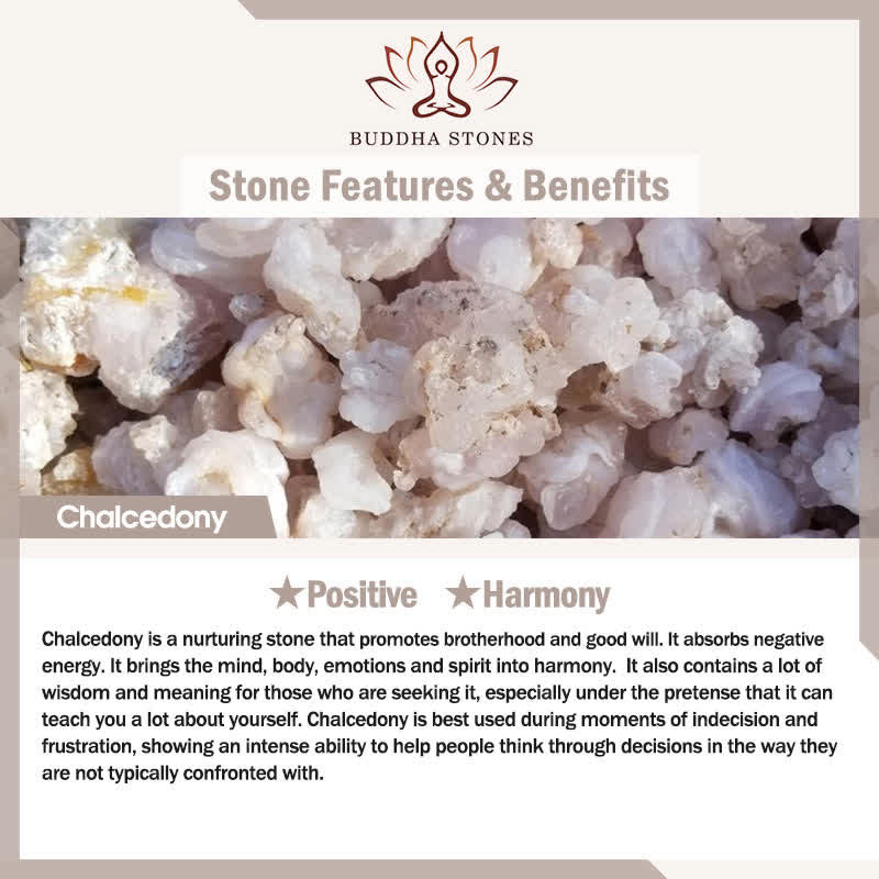 Buddha Stones Sending Grace and HarmonyPlum Blossom Chalcedony Bracelet Includes Gift Message Card