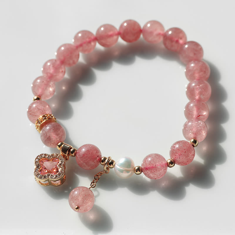 Buddha Stones Wishing Love and Sweet Blessings Quartz Bracelet Includes Gift Message Card