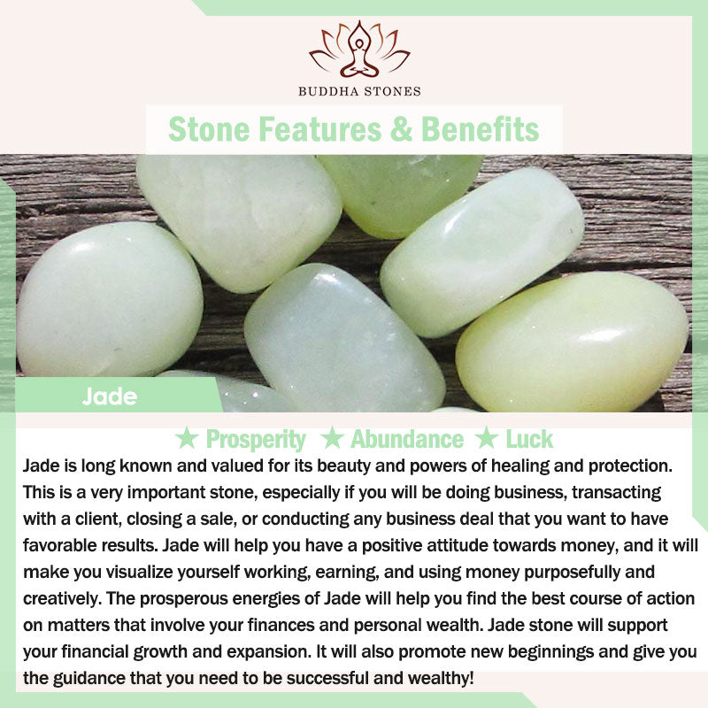 Buddha Stones May Luck and Joy Be With You Jade Necklace Includes Gift Message Card
