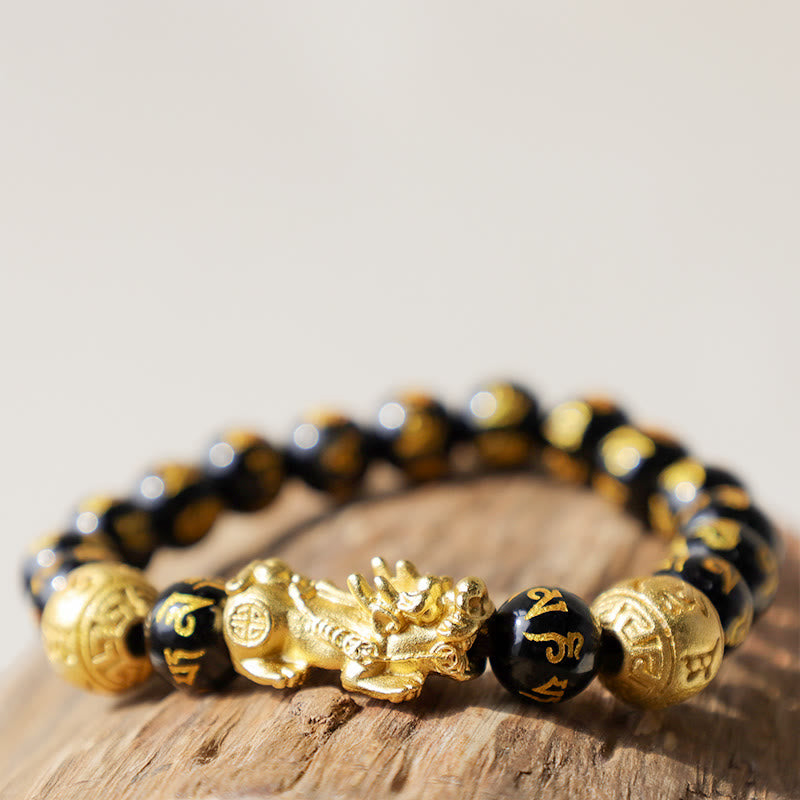 Buddha Stones Blessings of Protection to Attract Wealth PiXiu Bracelet Includes Gift Message Card
