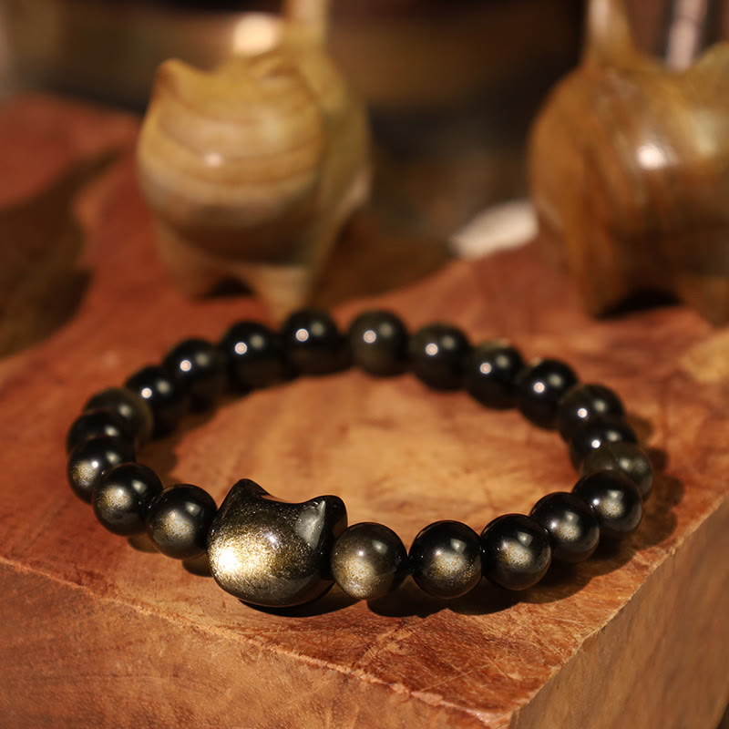 Buddha Stones All the best for Luck and Confidence Lovely Cat Bracelet Includes Gift Message Card