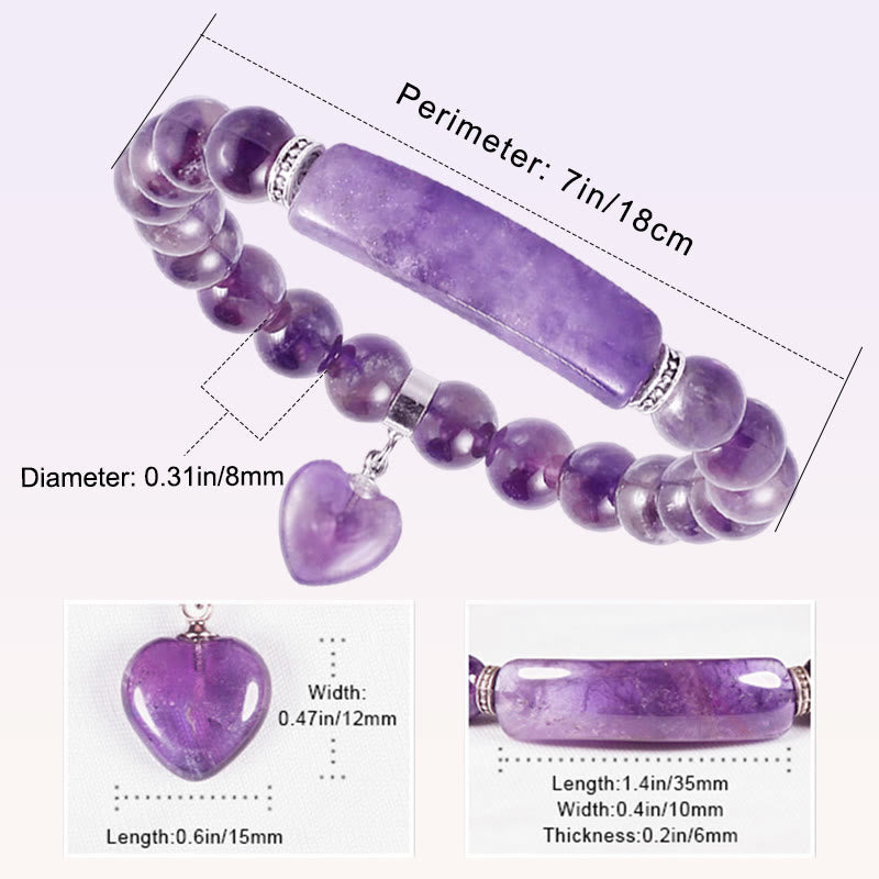Buddha Stones All the best for Calm and Wisdom Amethyst Love Bracelet Includes Gift Message Card
