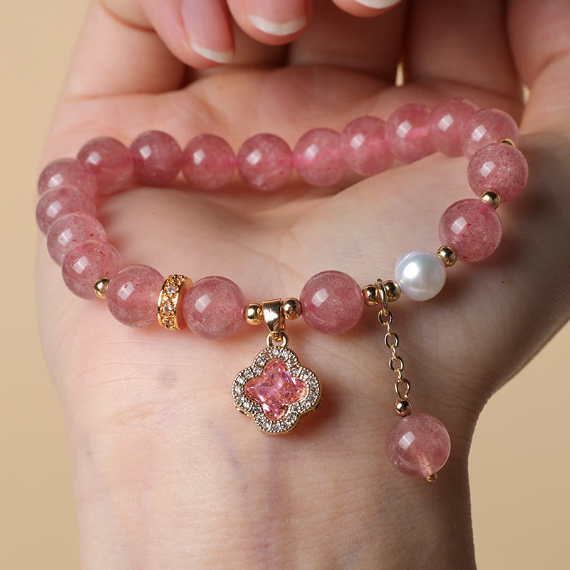 Buddha Stones Wishing Love and Sweet Blessings Quartz Bracelet Includes Gift Message Card