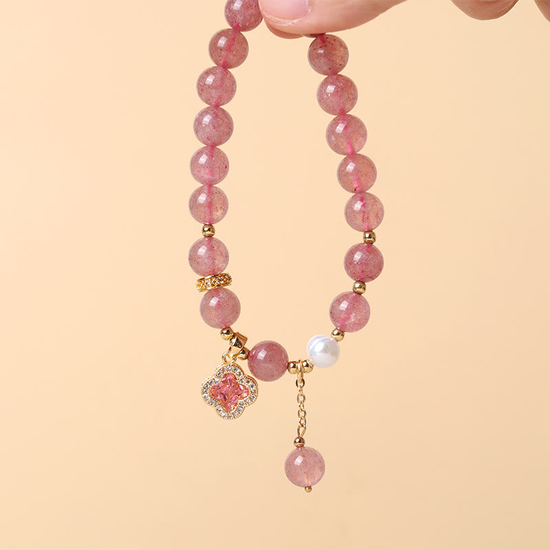 Buddha Stones Wishing Love and Sweet Blessings Quartz Bracelet Includes Gift Message Card