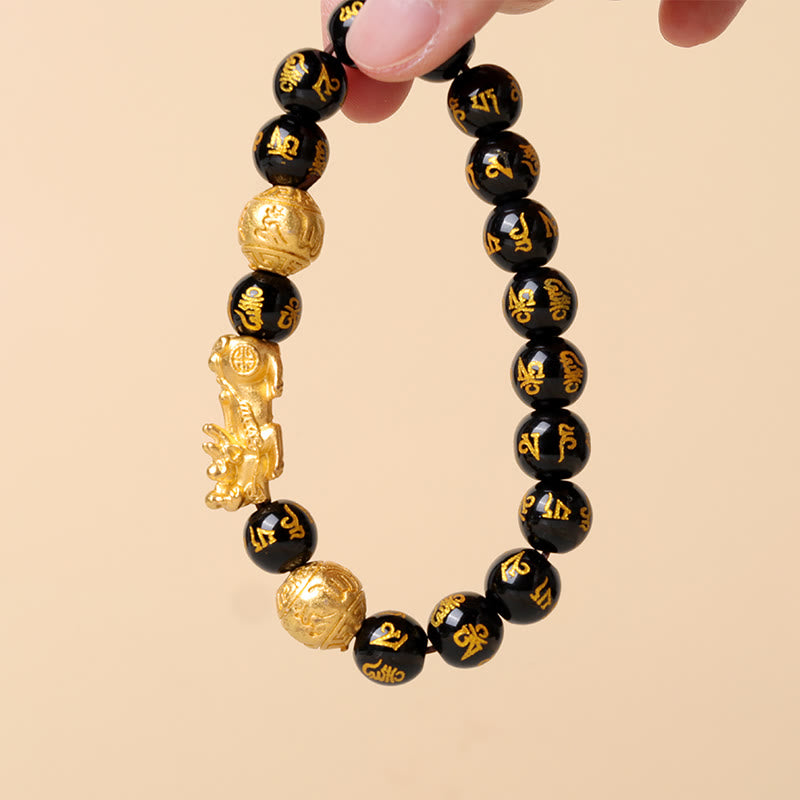 Buddha Stones Blessings of Protection to Attract Wealth PiXiu Bracelet Includes Gift Message Card