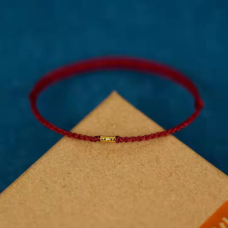 Buddha Stones Blessings for Clear Connections 925 Sterling Silver Lucky Golden Bead String Bracelet Anklet Includes Gift Message Card