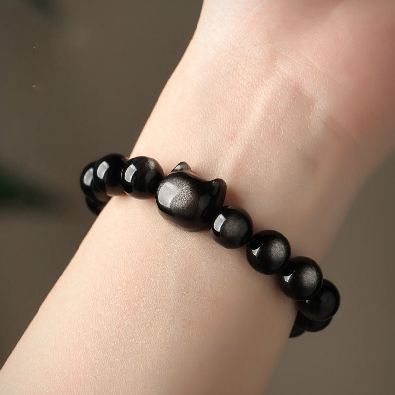 Buddha Stones All the best for Luck and Confidence Lovely Cat Bracelet Includes Gift Message Card