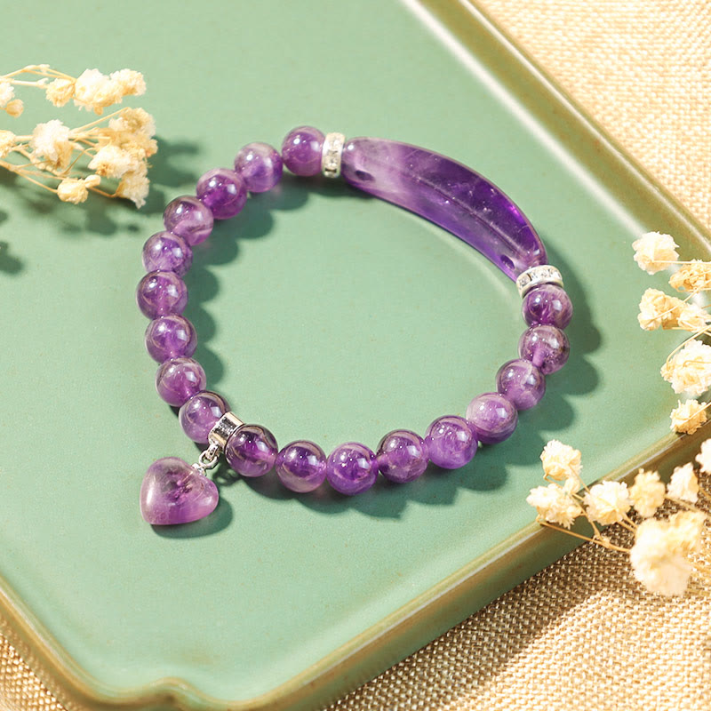 Buddha Stones All the best for Calm and Wisdom Amethyst Love Bracelet Includes Gift Message Card